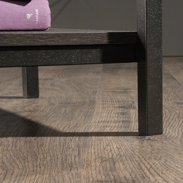 Curiod Square Metal Frame End Table, Smoked Oak Finish