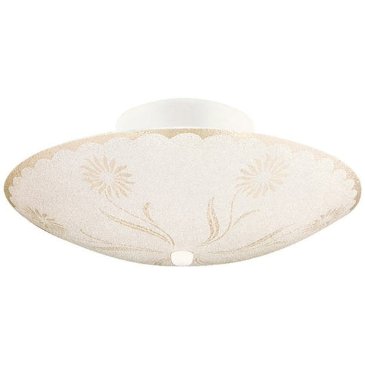 Globe Floral Design Ceiling Light in White, 2-Light