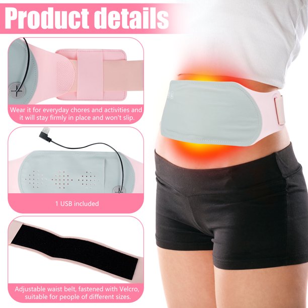 3 Level Portable Menstrual Heating Pad,USB Electric Waist Belt w/ 3 Temperature