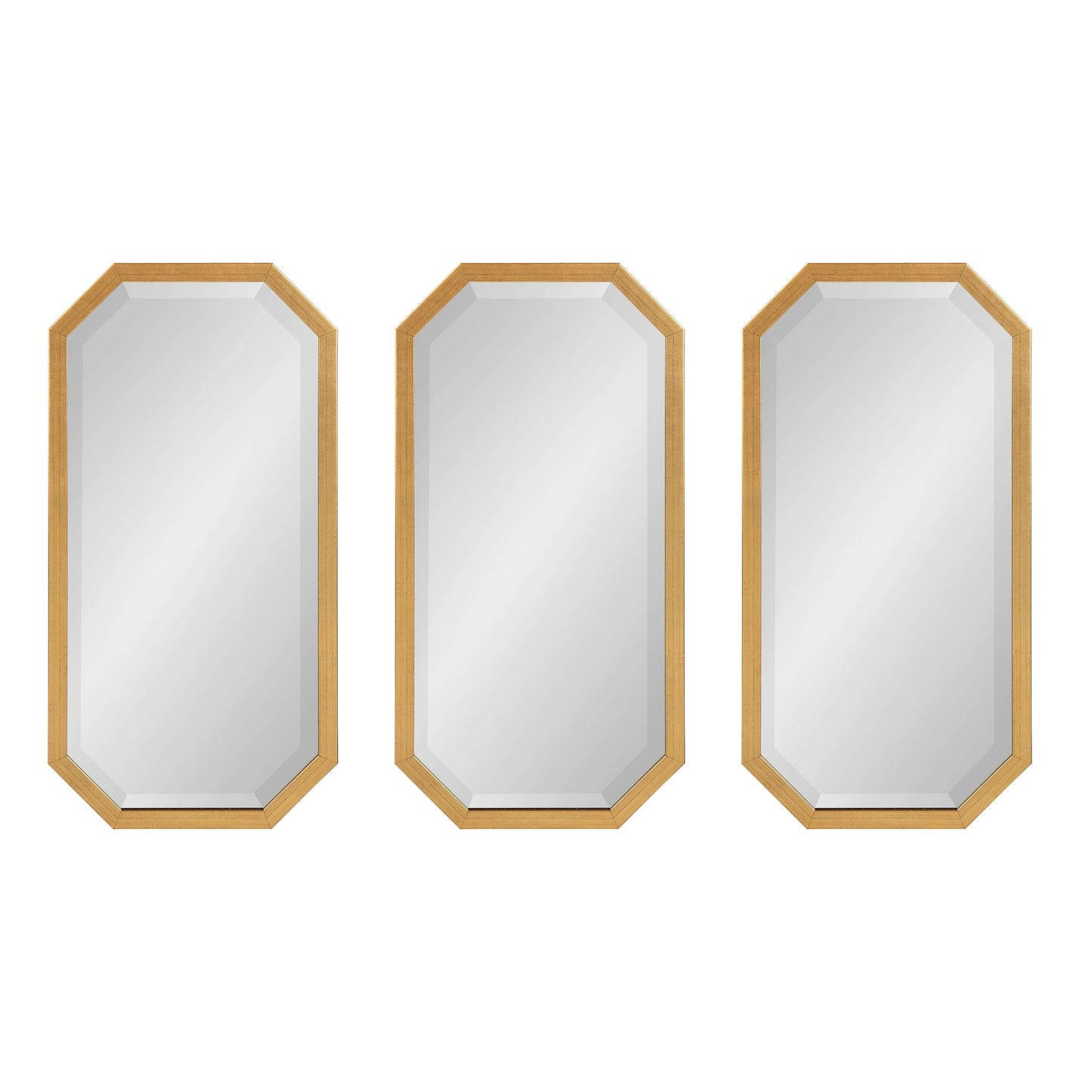 Gold Octagon Wall Mirror Set, Set Of 3