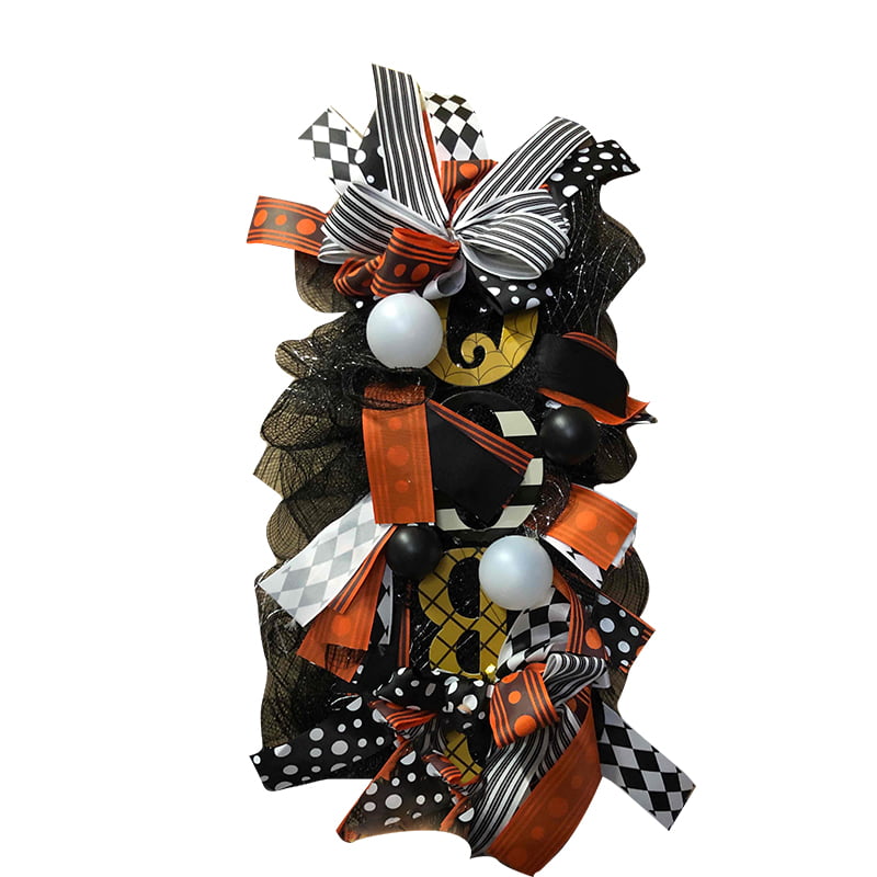 Fall Wreath Front Door Ornament for Halloween Decoration