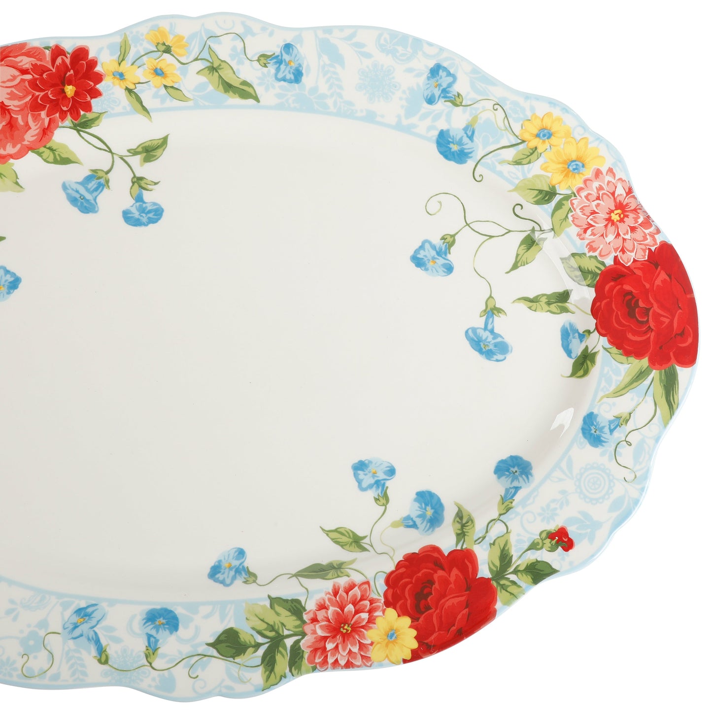 Rose 21-Inch Oval Serving Platter