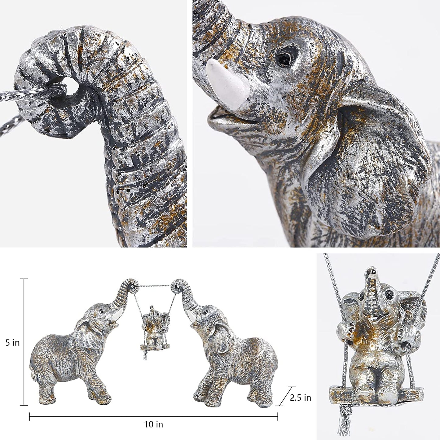 Elephant Statue. For Home Decoration (Silver)