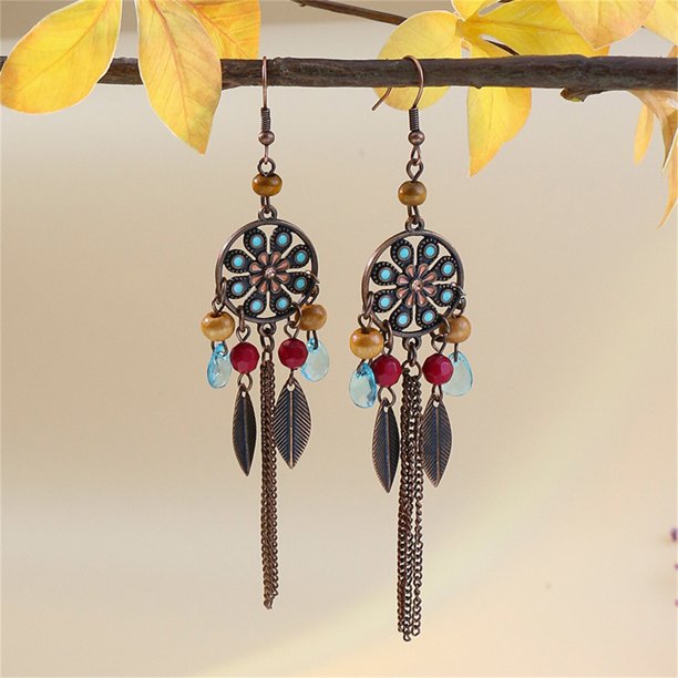 9 Pairs Fashion Boho Drop Dangle Earrings for Women/Girls Colorful Tassel