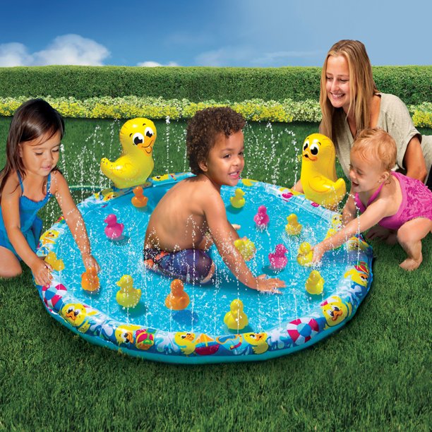 Duck Splash 48" Outdoor Summer Water Play Mat for Kids