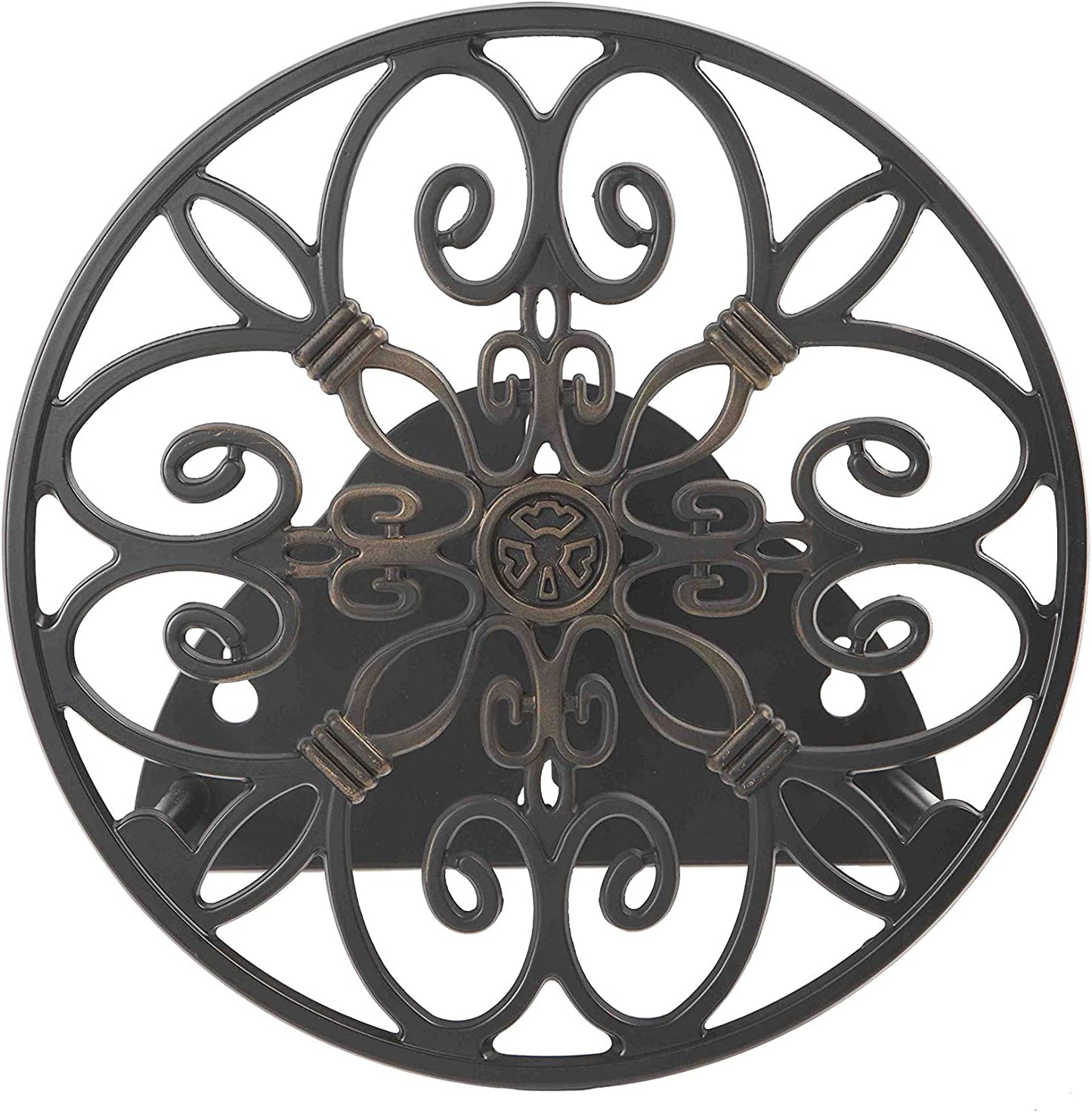 Iris Wall Mounted Decorative Hose Butler, Holds 125-Feet of , Black