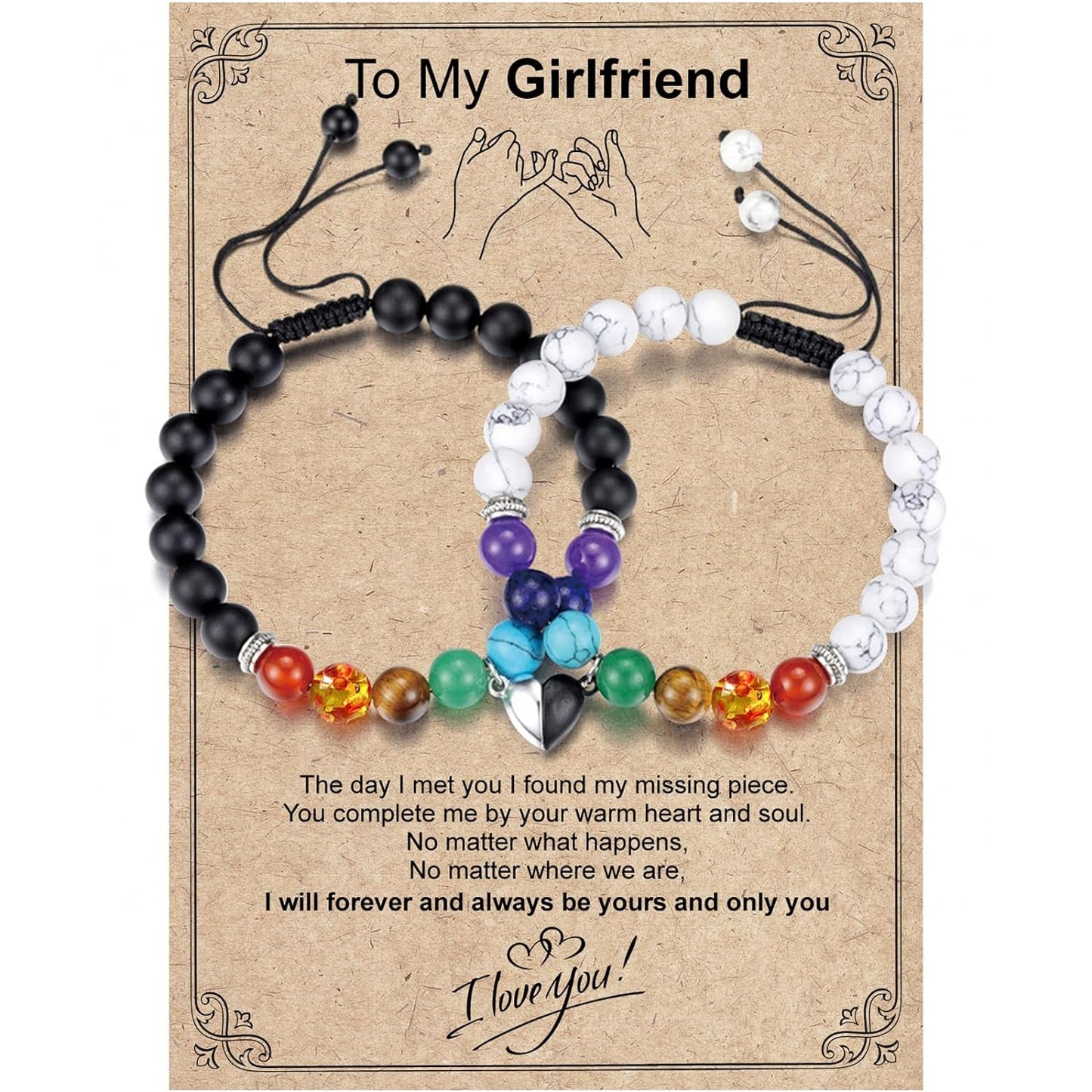 Heart Shaped Bracelet for Couples Gifts for Boyfriend Husband
