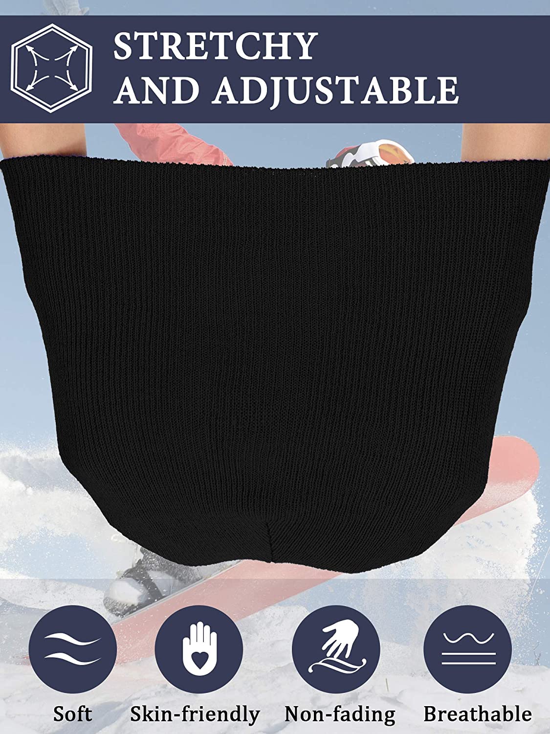 Warm Knitted Cuffed Beanie Hats Winter Cuff Skull Cap for Men Women, Classic Colors