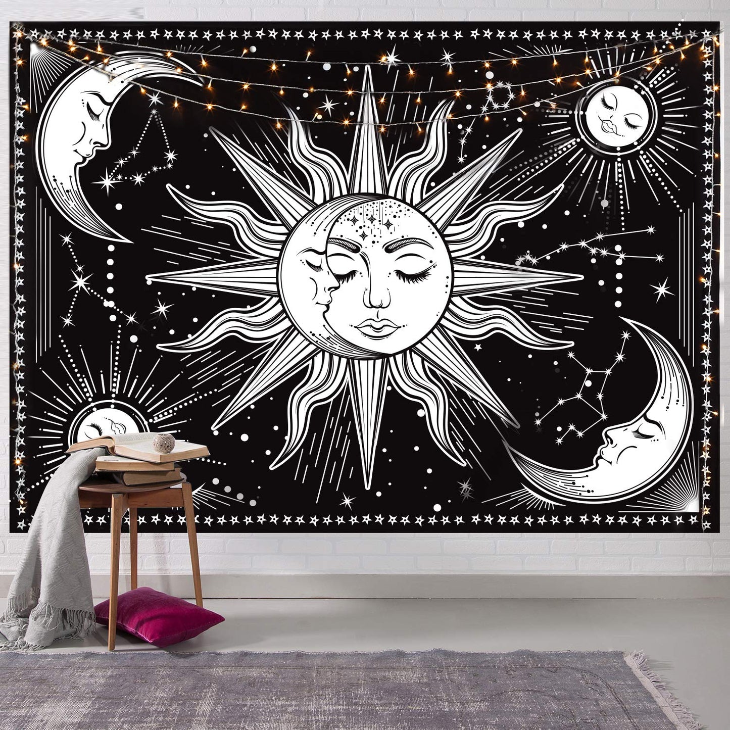 Wall Hanging Moon Tapestry Wall Art for Bedroom, Living Room, Dorm Decor