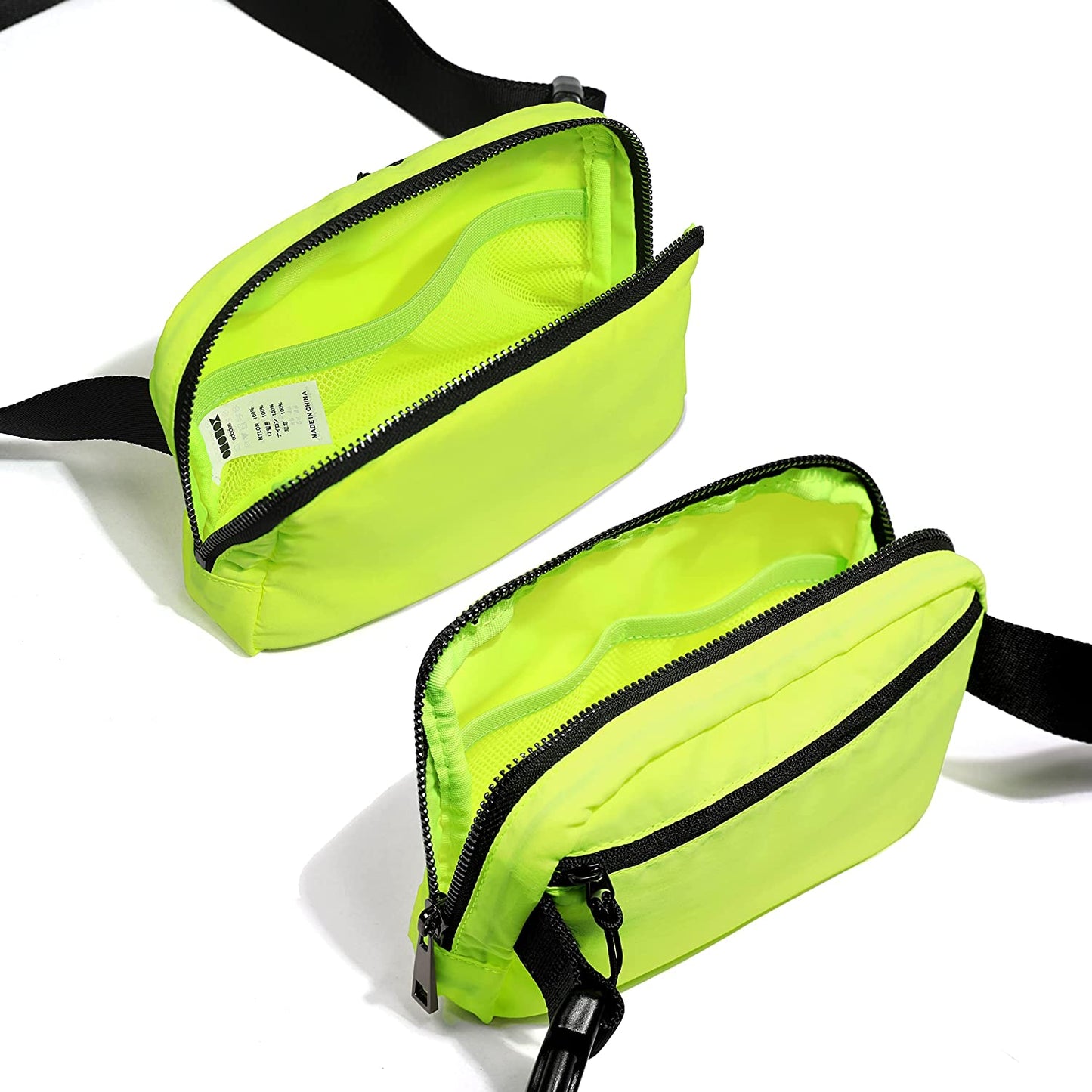 Unisex Mini Belt Bag with Adjustable Strap Small Waist Pouch for Workout Running Travelling Hiking, Neon Green