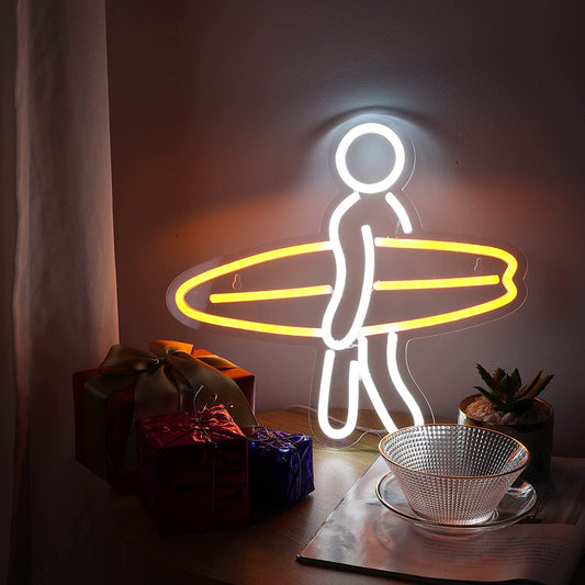 Surfer Neon Sign for Bedroom Night Light Wall Decoration