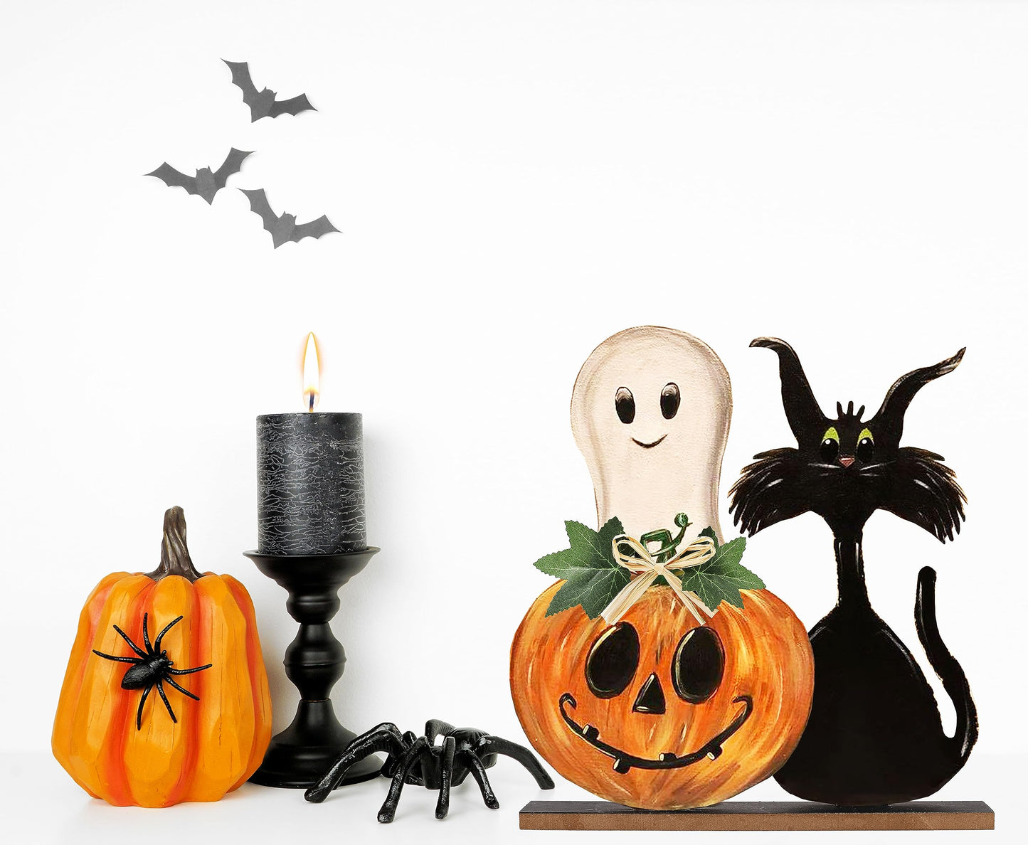 Halloween Wooden Signs Halloween Pumpkin Ghost Table Signs Tiered Tray Rustic Farmhouse Home Living Room