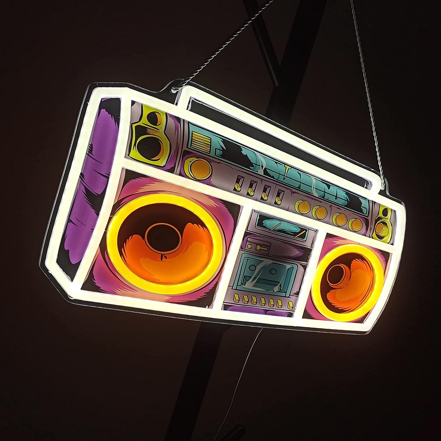 15x8.5 inch Cartoon Tape Recorder Neon Sign Art Wall Lights Home Decoration