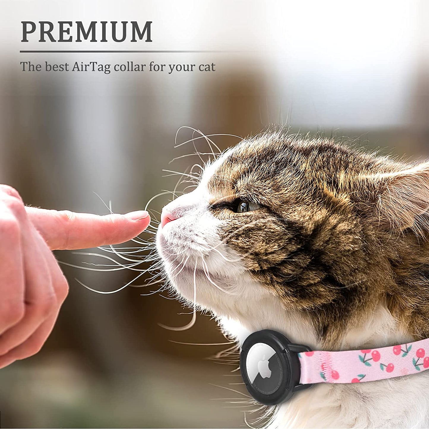 Upgraded AirTag Cat Collar, Integrated GPS Cat Collar w/ Apple Air Tag Holder & Bell [Pink]