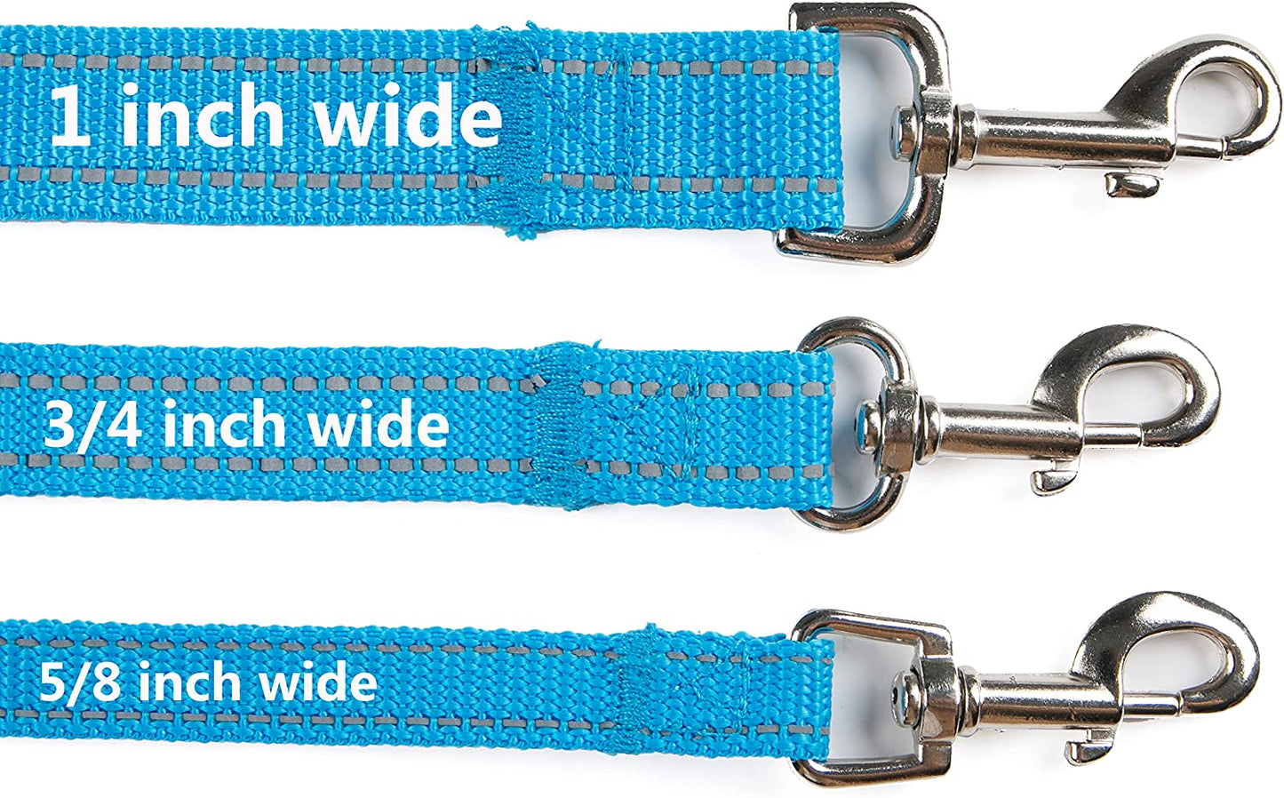 6FT Reflective Dog Leash for Large, Medium and Small Dogs, Strong Durable Nylon (Blue, 1 inch x 6FT)