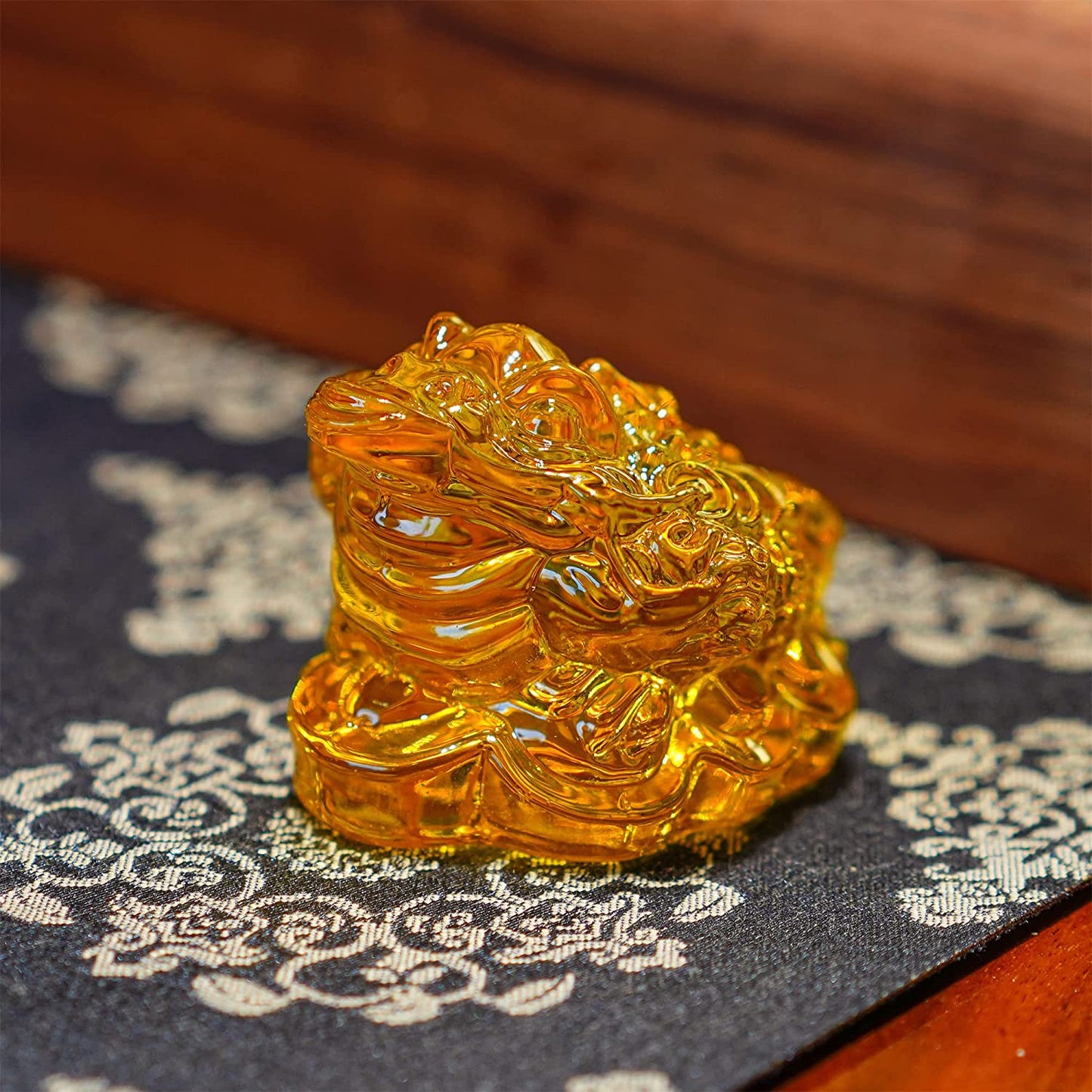 2.4inch Crystal Glass Golden Toad Figurine Collectibles Feng Shui Wealth Lucky Money Frog Statue Home Office Decoration,Lucky Gift