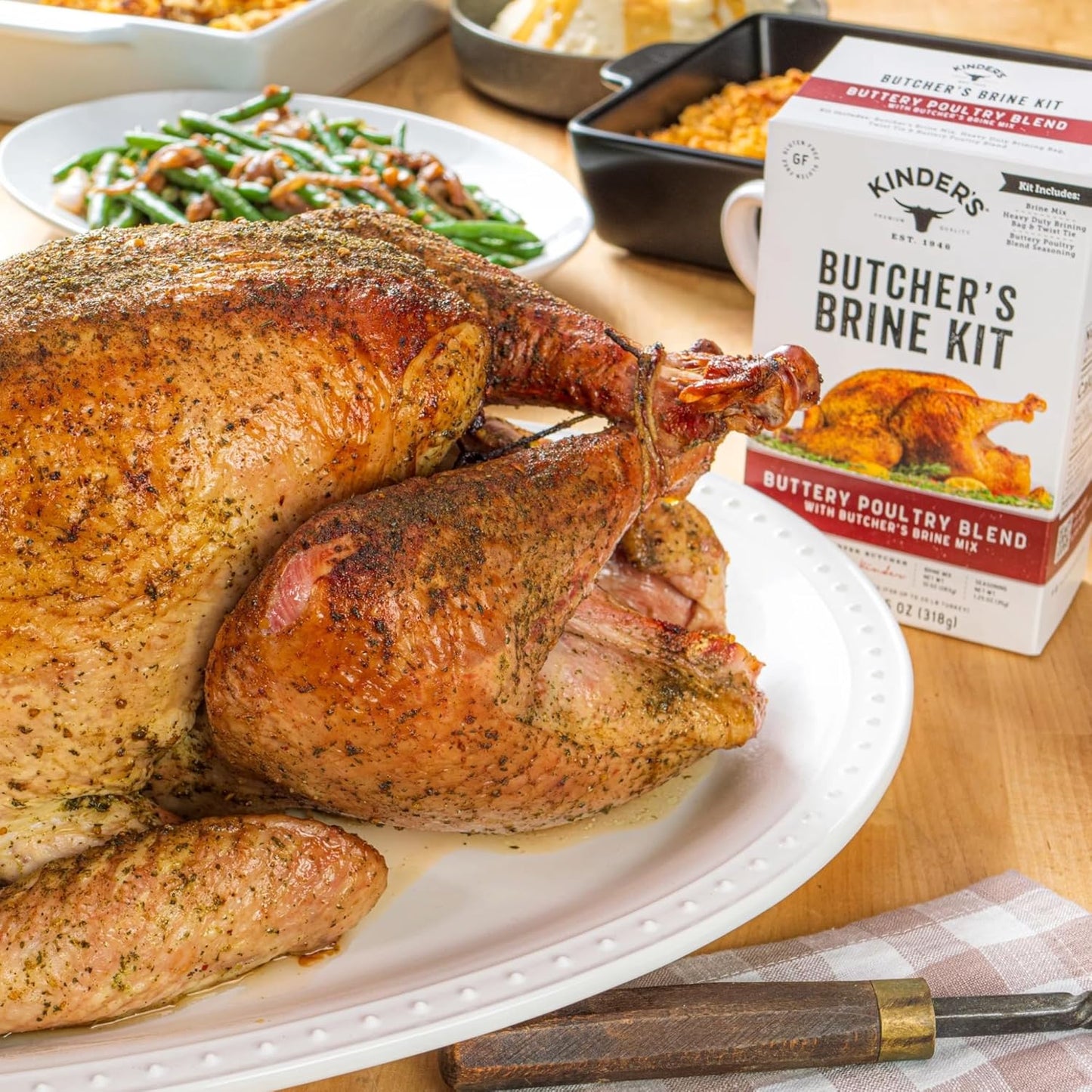 Kinder's Butcher's Turkey Brine and Rub Kit with Brining Bag, Garlic and Herb, 12-ounces