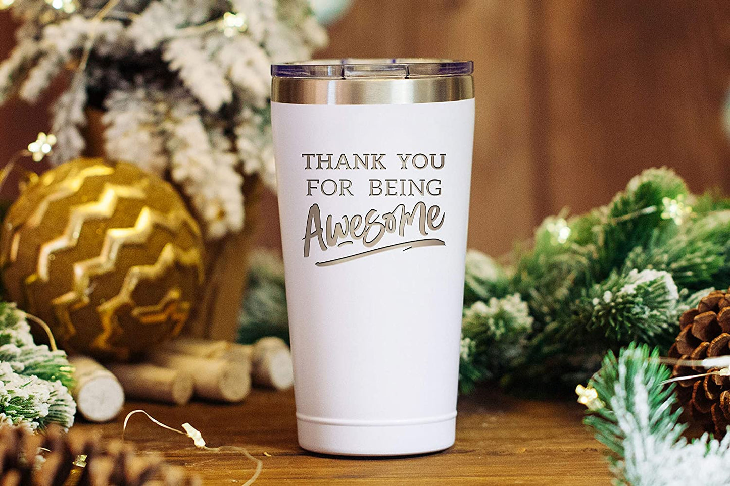 Christmas Thank You Gifts for Women Men 16 oz White Tumbler - Appreciation Gifts