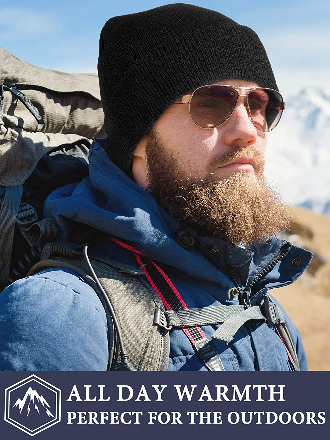 Warm Knitted Cuffed Beanie Hats Winter Cuff Skull Cap for Men Women, Classic Colors