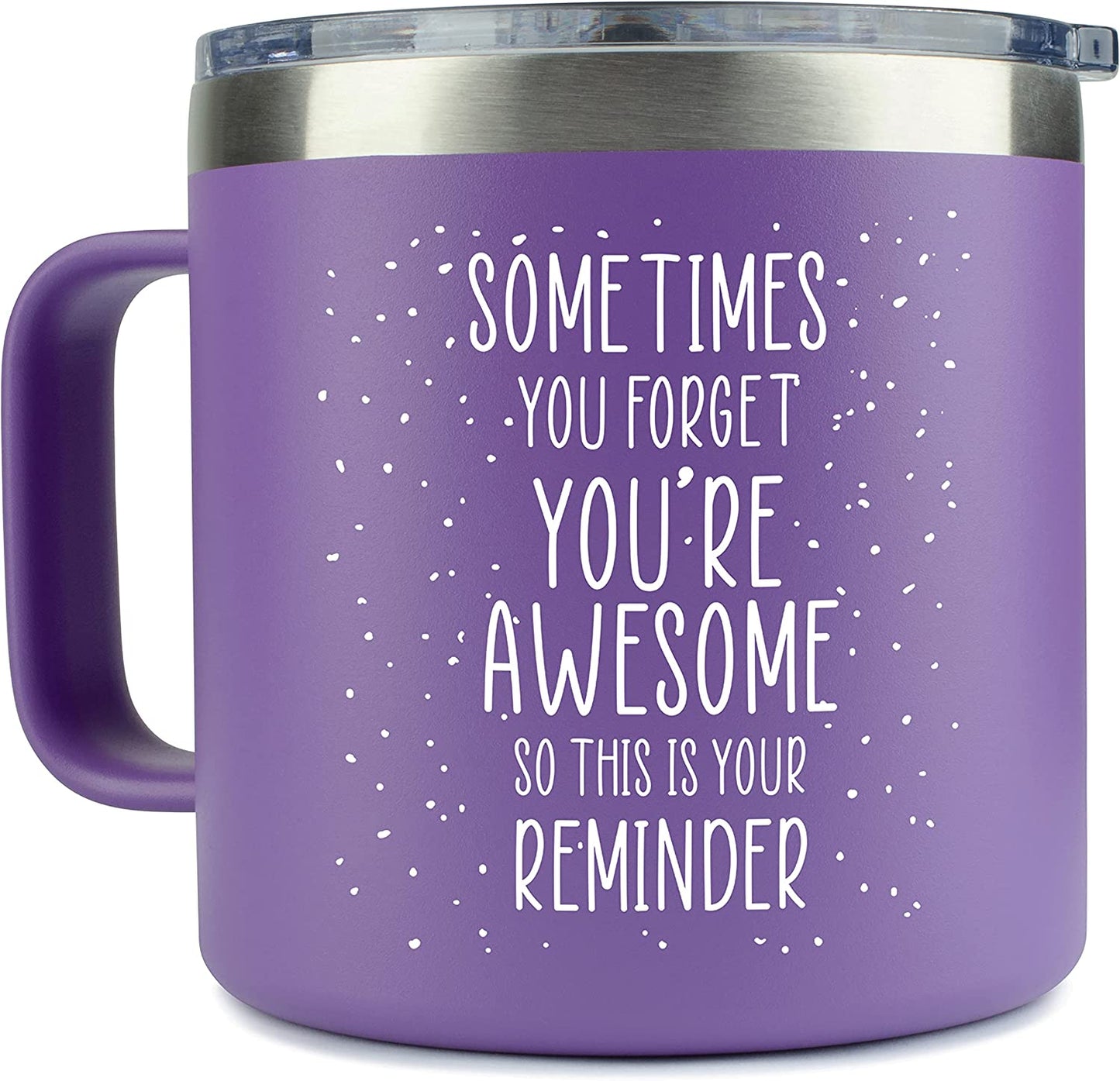 Christmas/Birthday Inspirational Gifts for Women -Stainless Steel Coffee Purple Mug/Tumbler