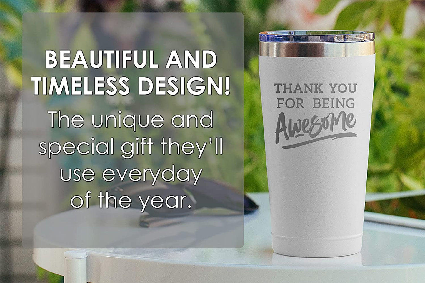 Christmas Thank You Gifts for Women Men 16 oz White Tumbler - Appreciation Gifts