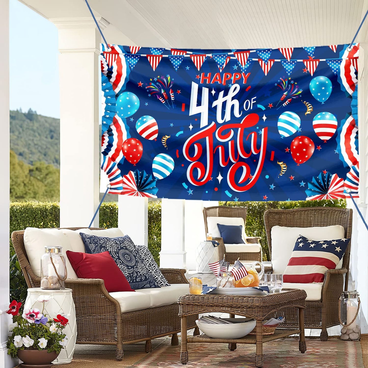 Large 4th of July Flag Decorations Outdoor Independence Day 71x44 Inch