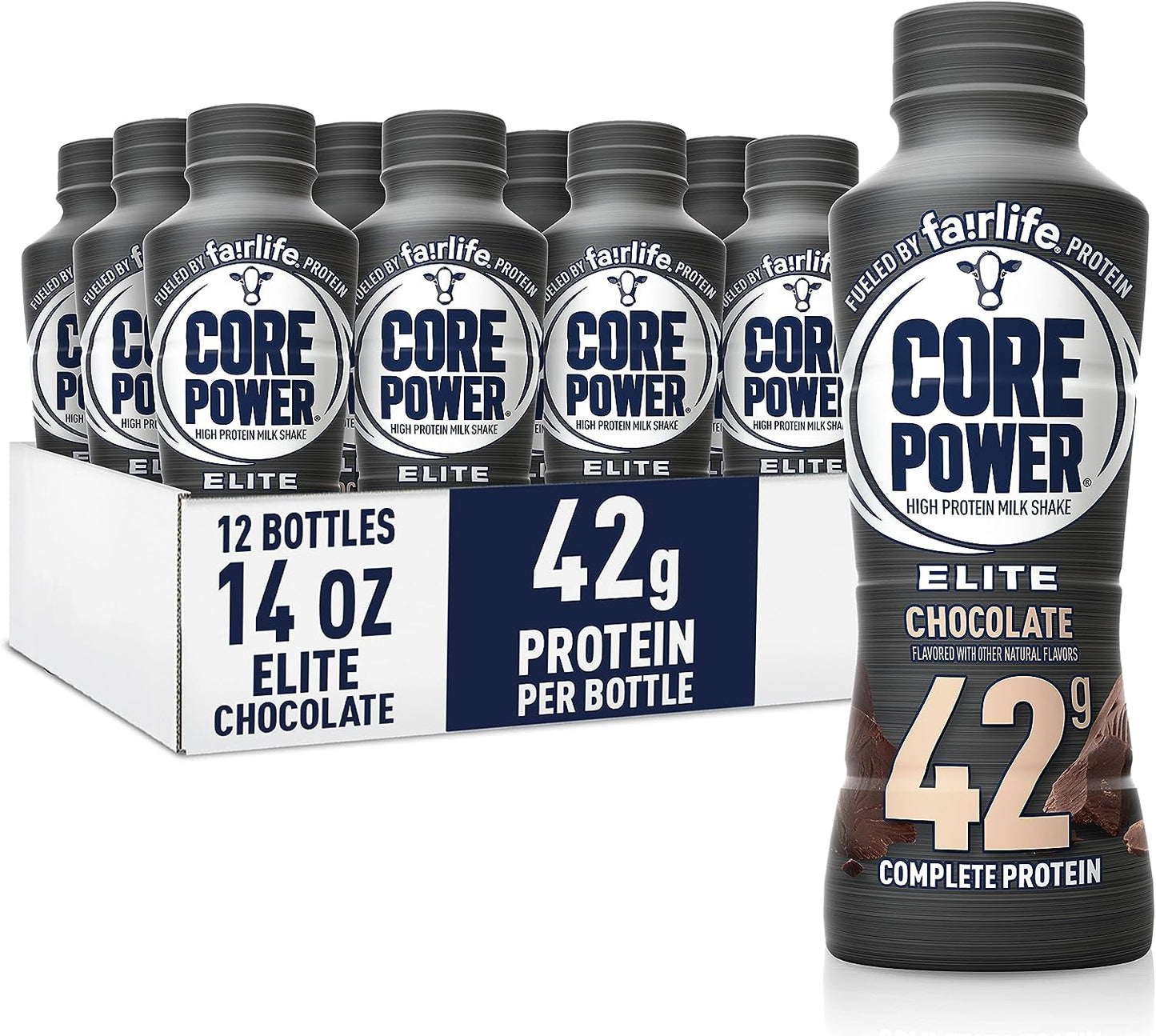 Fairlife Core Power Elite 42g High Protein Milk Shakes For kosher diet, Ready to Drink for Workout Recovery, Chocolate, 14 Fl Oz (Pack of 12)