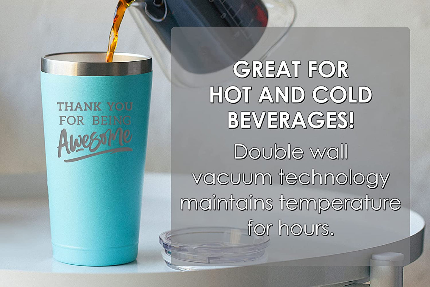 Christmas Thank You Gifts for Men/Women - Thank You For Being Awesome 16 oz Mint Tumbler