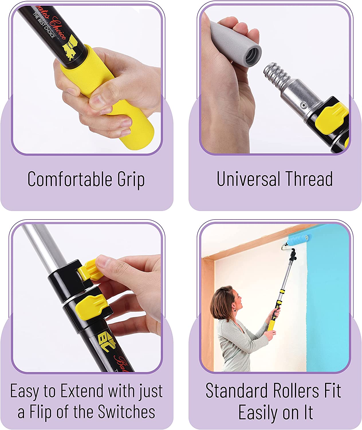 3 Ft Pole, Telescoping, Paint, Extendable Pole, Paint Roller Extension