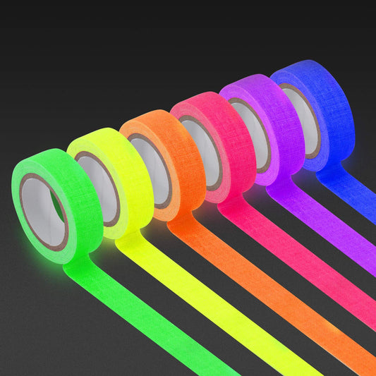 UV Blacklight Reactive (6pack) (6 Colors) 0.59inch x 16.4ft per Color