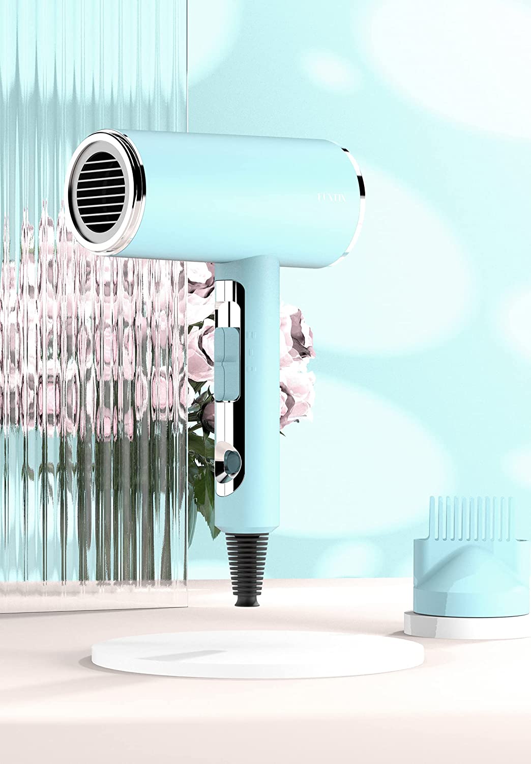Hair Blow Dryer with Diffuser Brush Comb 1800W Full Accessories for Women Professional