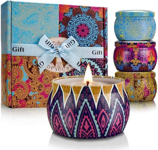 Scented Candles Gift Set, 8% Essential Oil, 4 Pack Aromatherapy