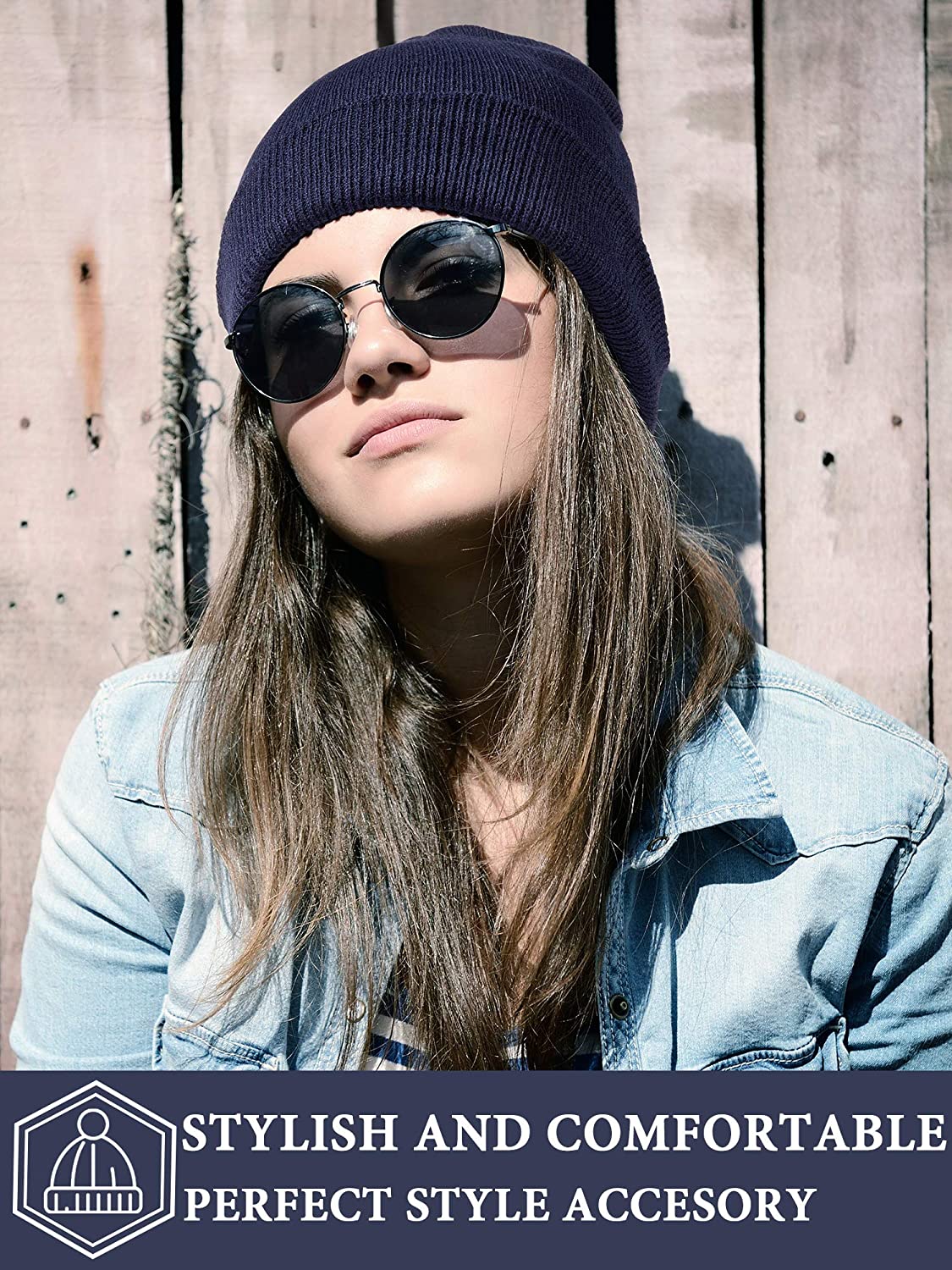 Warm Knitted Cuffed Beanie Hats Winter Cuff Skull Cap for Men Women, Classic Colors