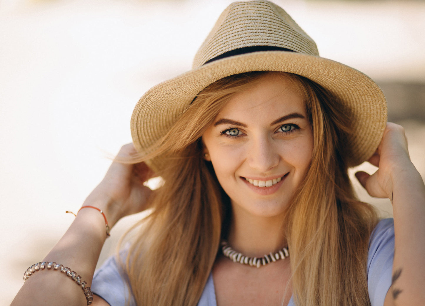 Panama Beach Hat for Women - 2 Pack