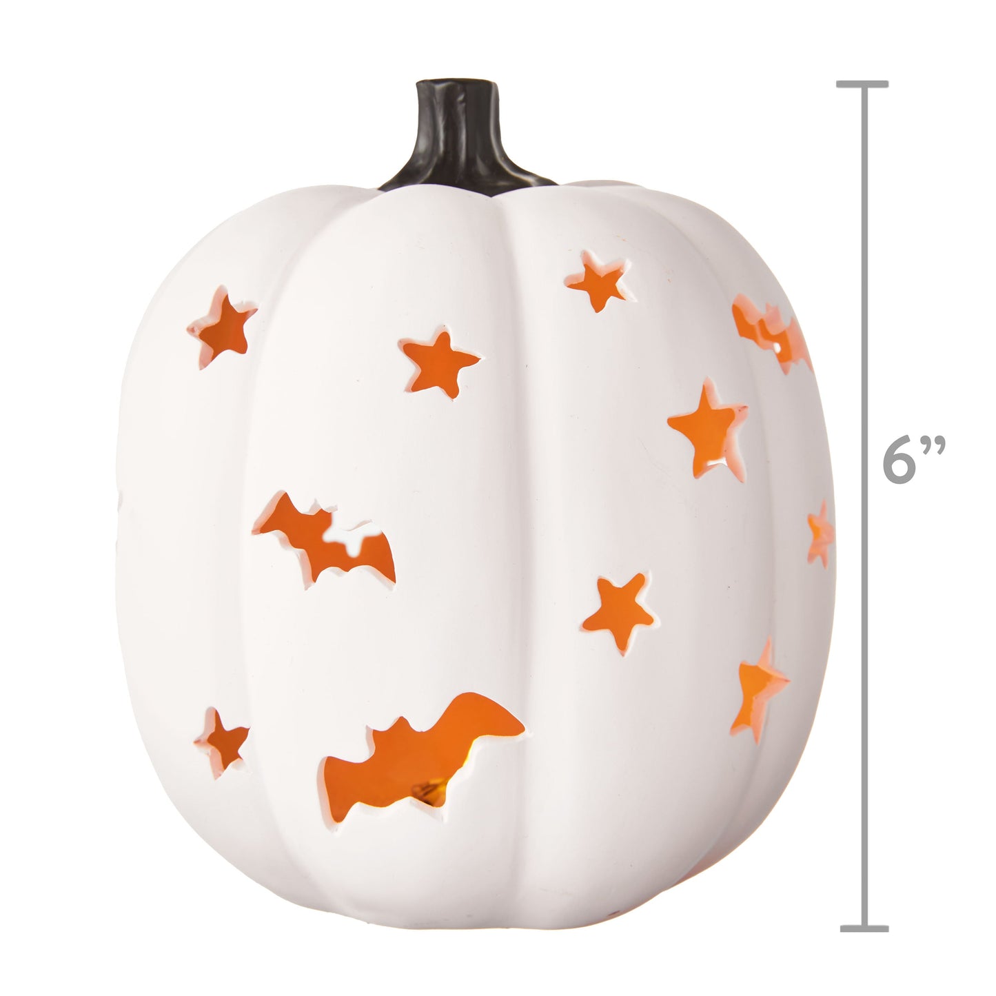 2-Count Halloween LED-Light Black & Pink Resin Pumpkin