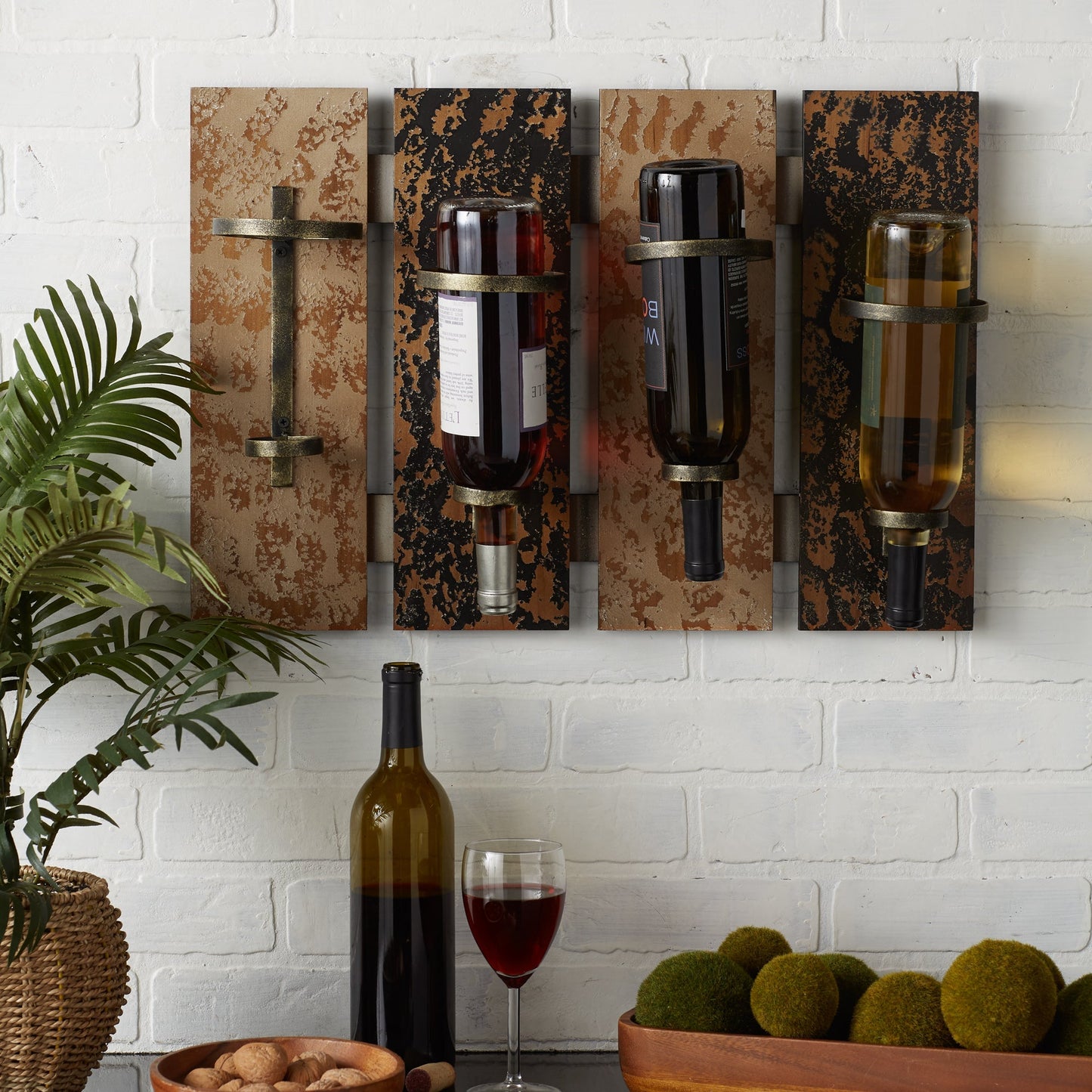 RUSTIC WINE WALL RACK