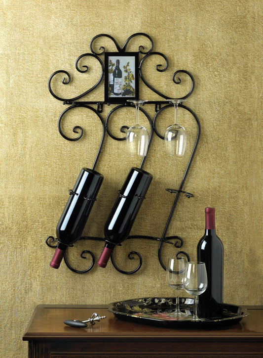 SCROLLWORK WALL WINE RACK