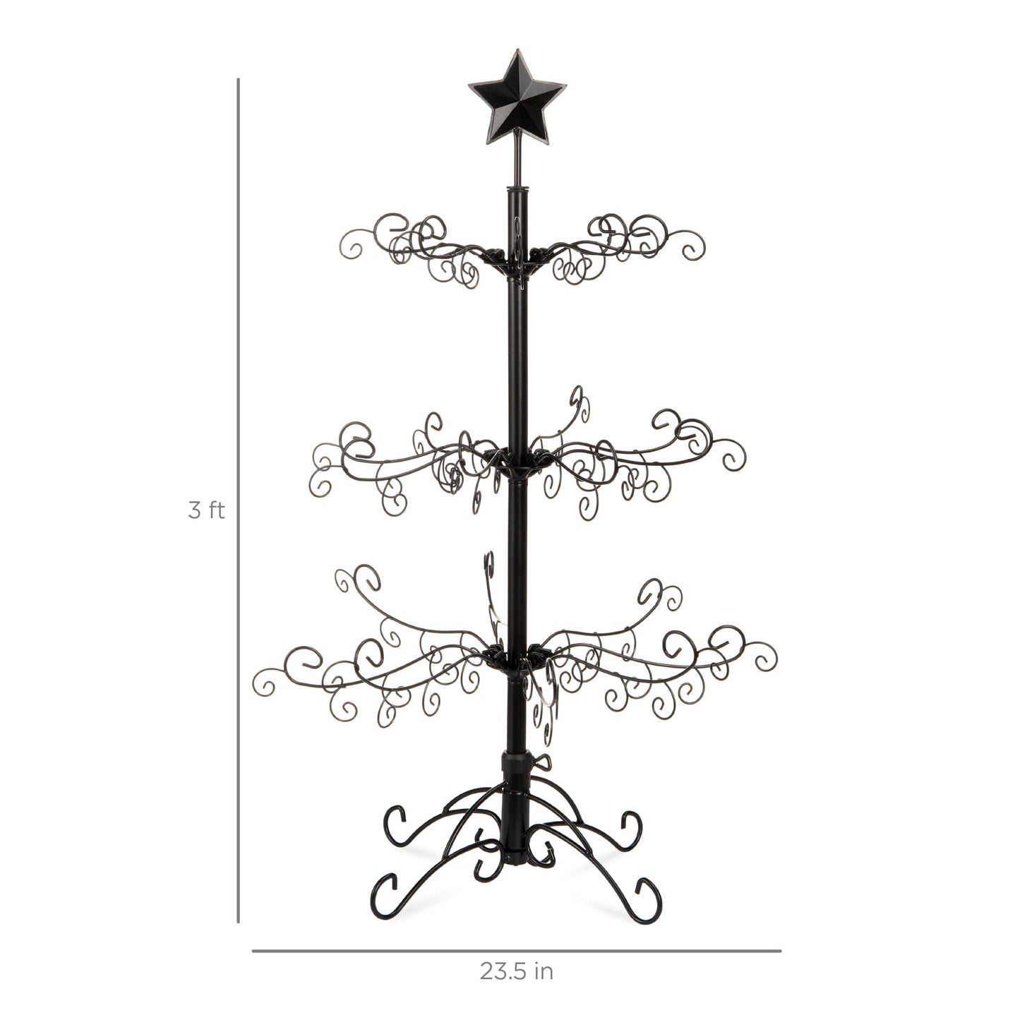 3ft Wrought  Stand Iron Ornament Display Christmas Tree