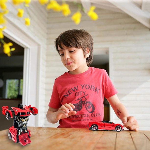 Transforming Toys Cars Robot Gift for Kids Boys/Girls-Red