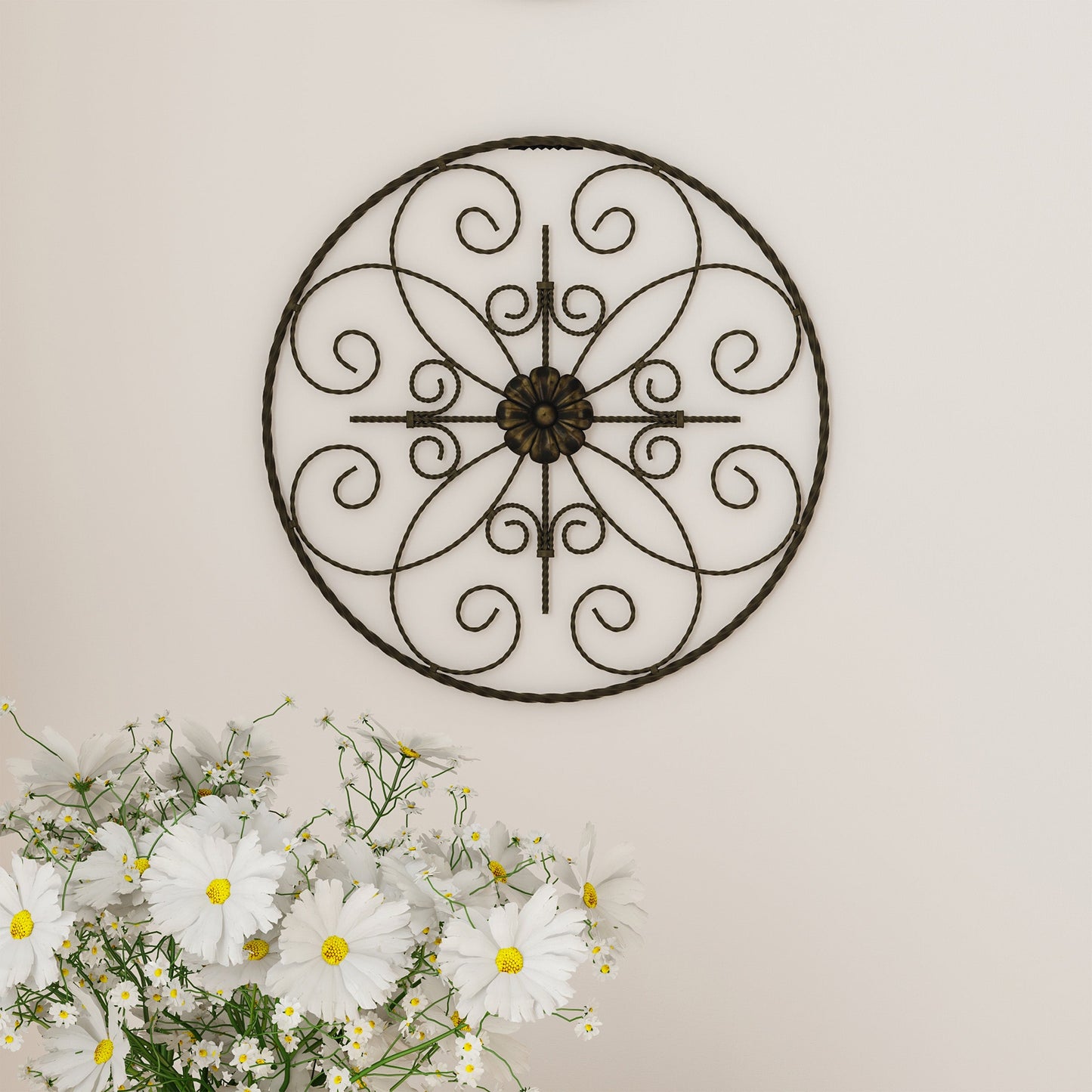 Medallion Metal Wall Art- 14 Inch