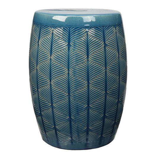 17" Marina Ceramic Garden Stool, Blue