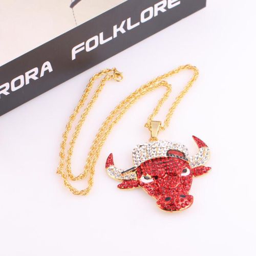 Vintage Hip Hop Bull Skull Necklace for Men