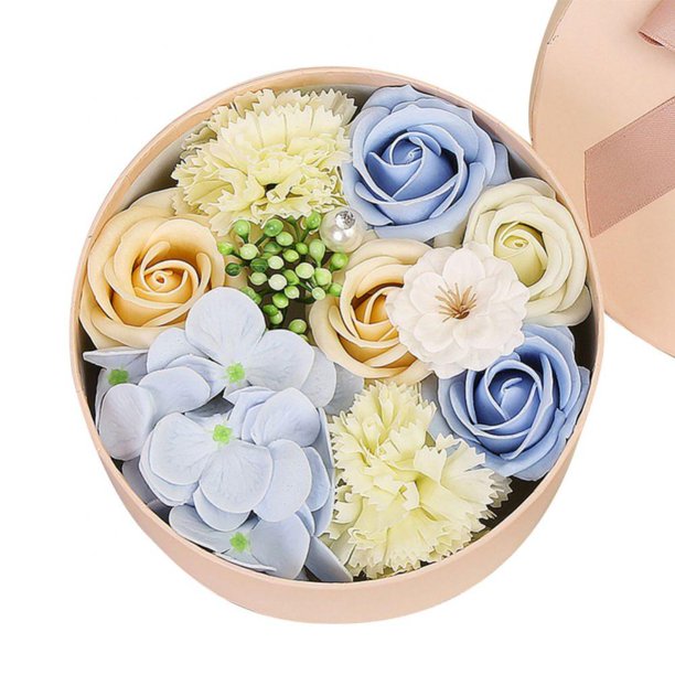 Eternal Rose in Box Preserved Real Rose Flowers With Box Set, Blue