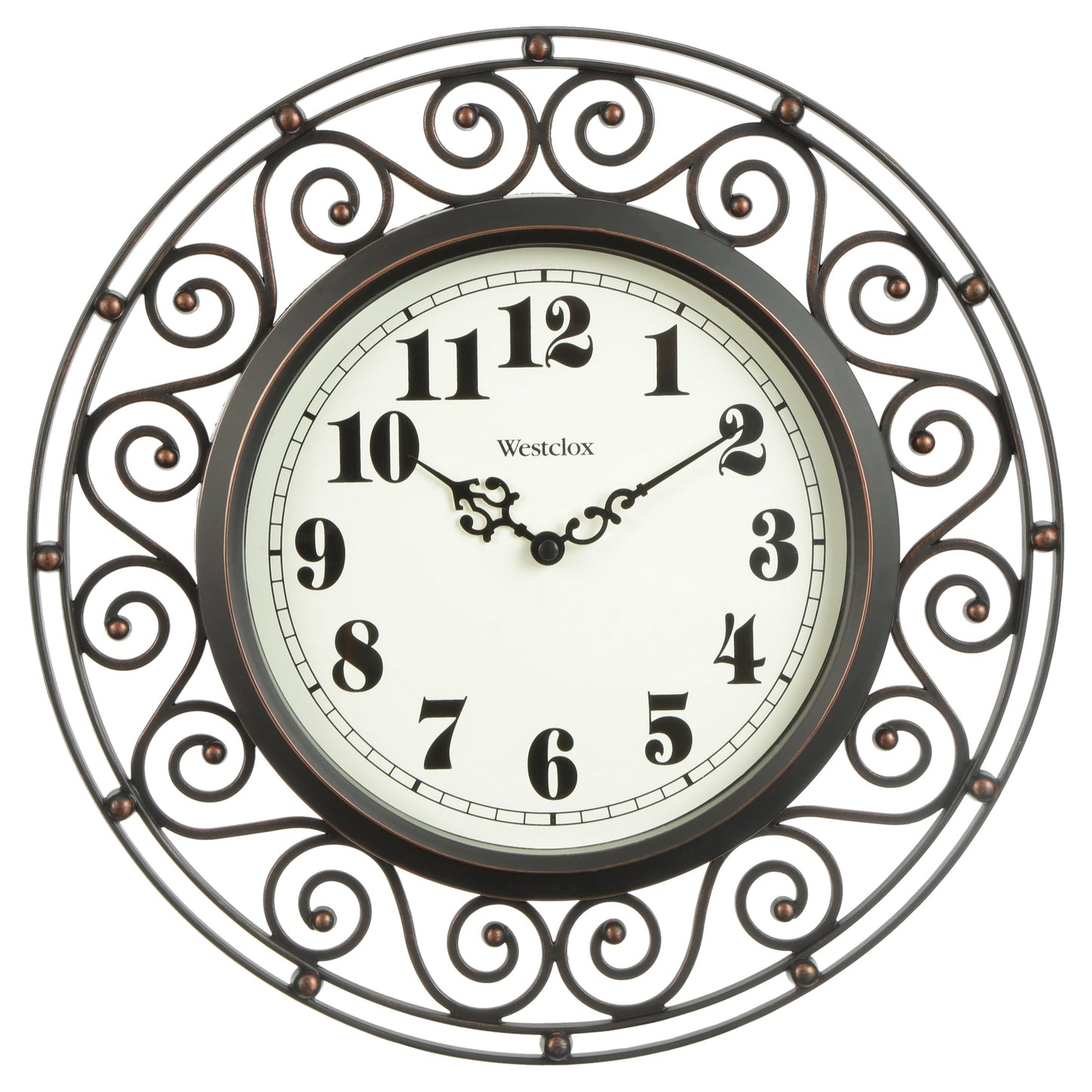 Wrought Iron Style 12" Round Wall Clock