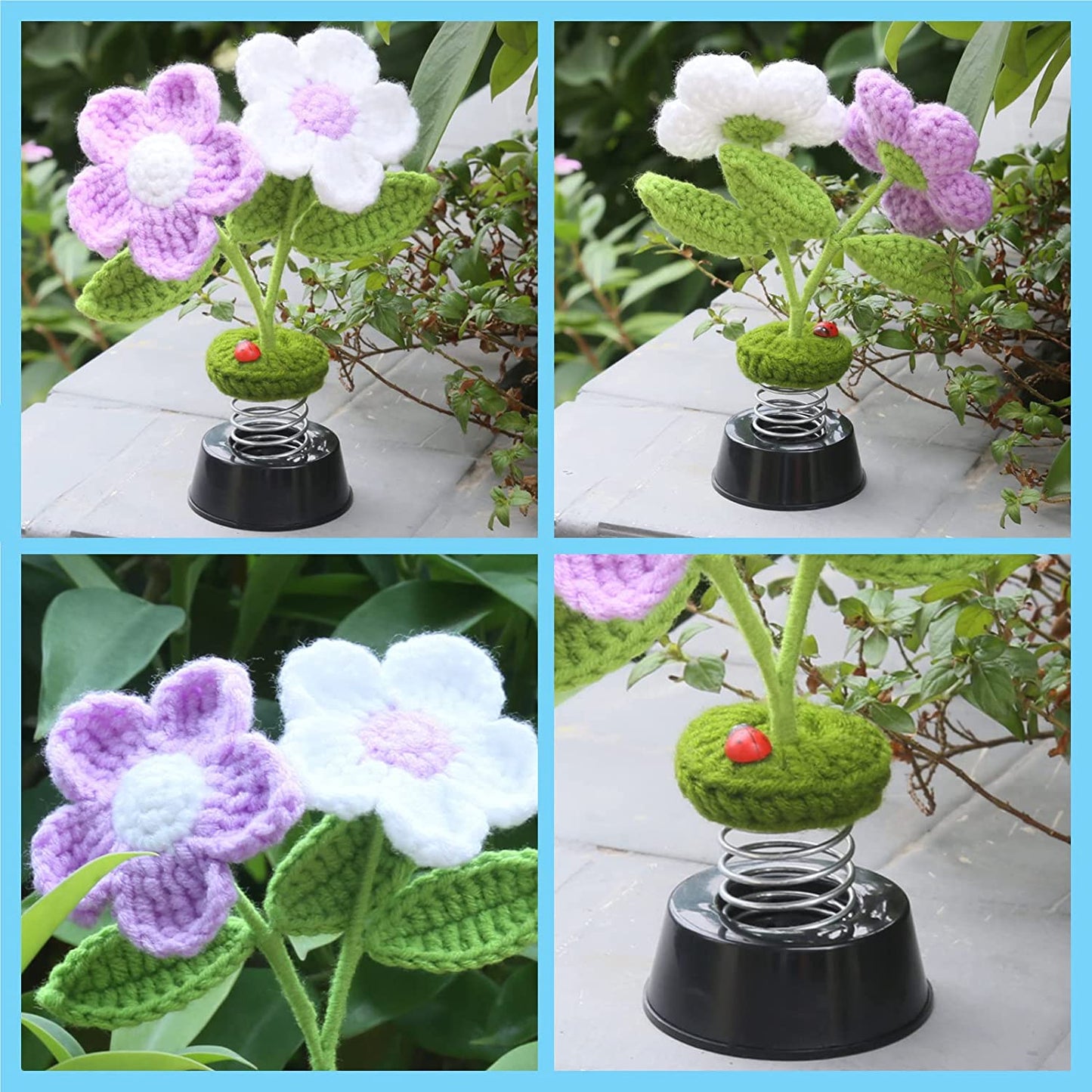 White Flower Car Dashboard Decorations