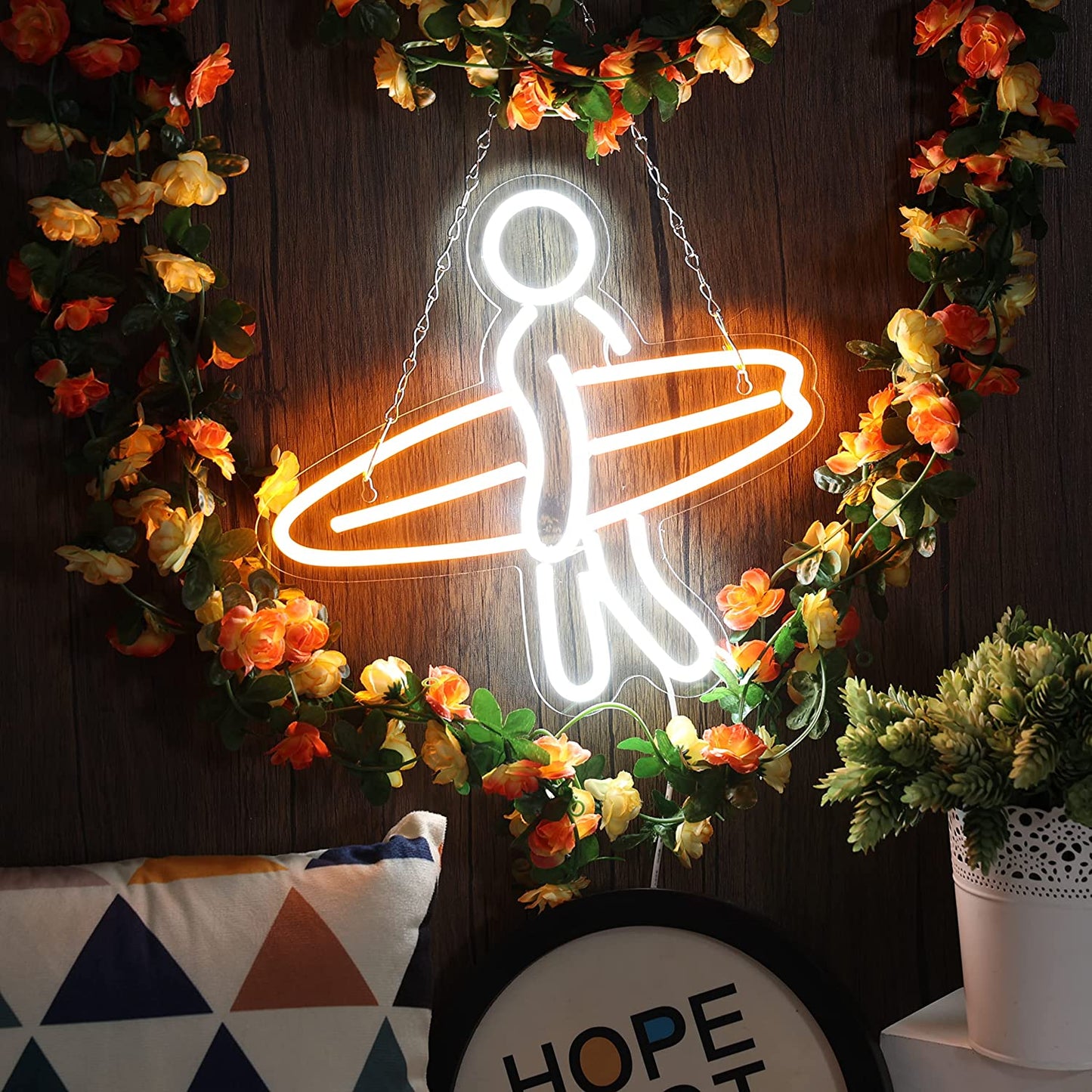 Surfer Neon Sign for Bedroom Night Light Wall Decoration