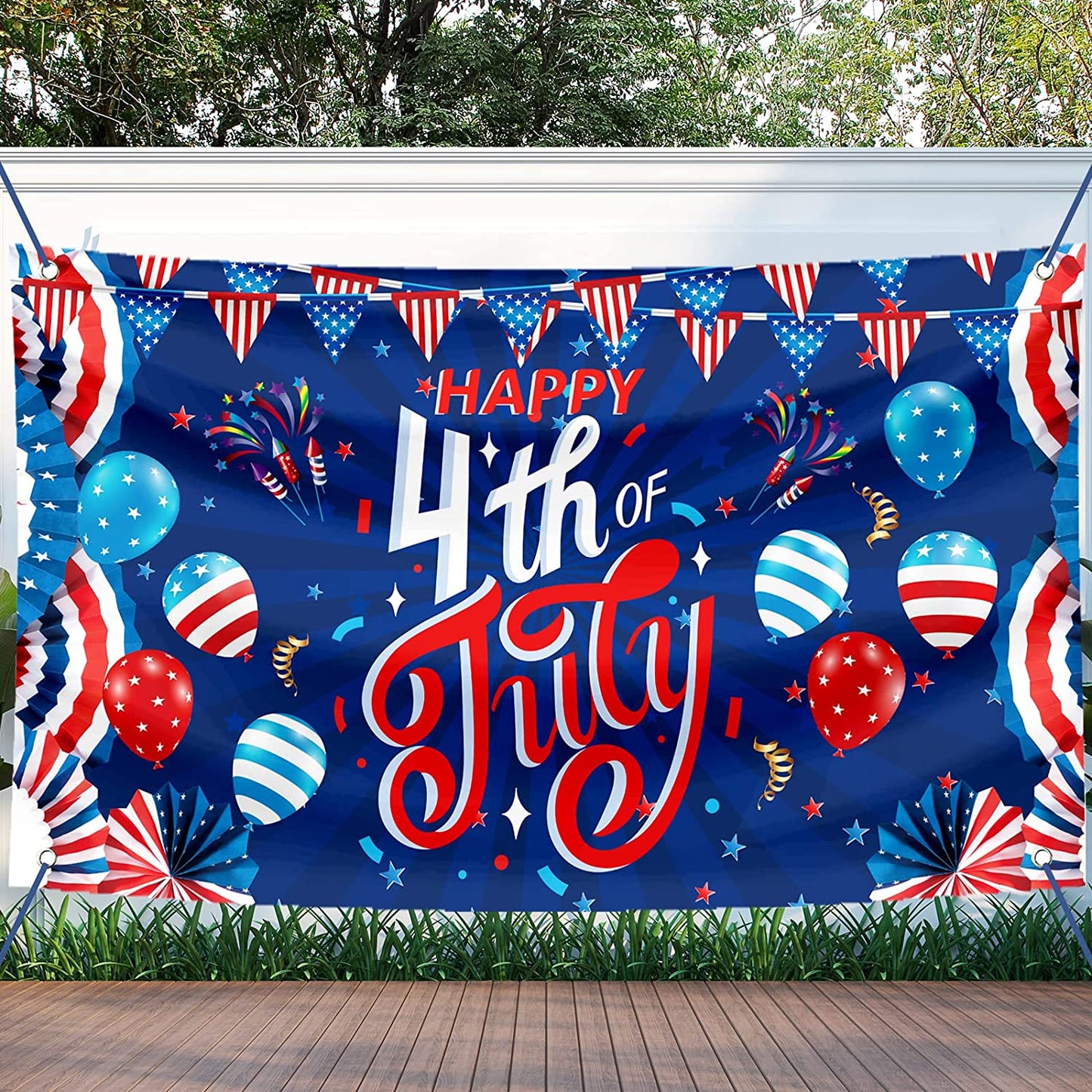 Large 4th of July Flag Decorations Outdoor Independence Day 71x44 Inch