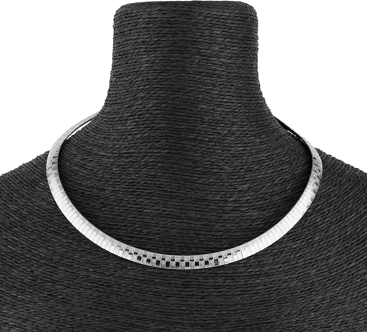 Stainless Steel Omega Chain 8mm Solid 18 inch Necklace and 8.5 inch Bracelet Set, Silver