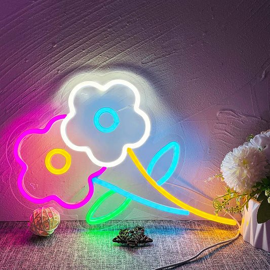 Bundle of Flower Neon Sign LED Wall Decoration