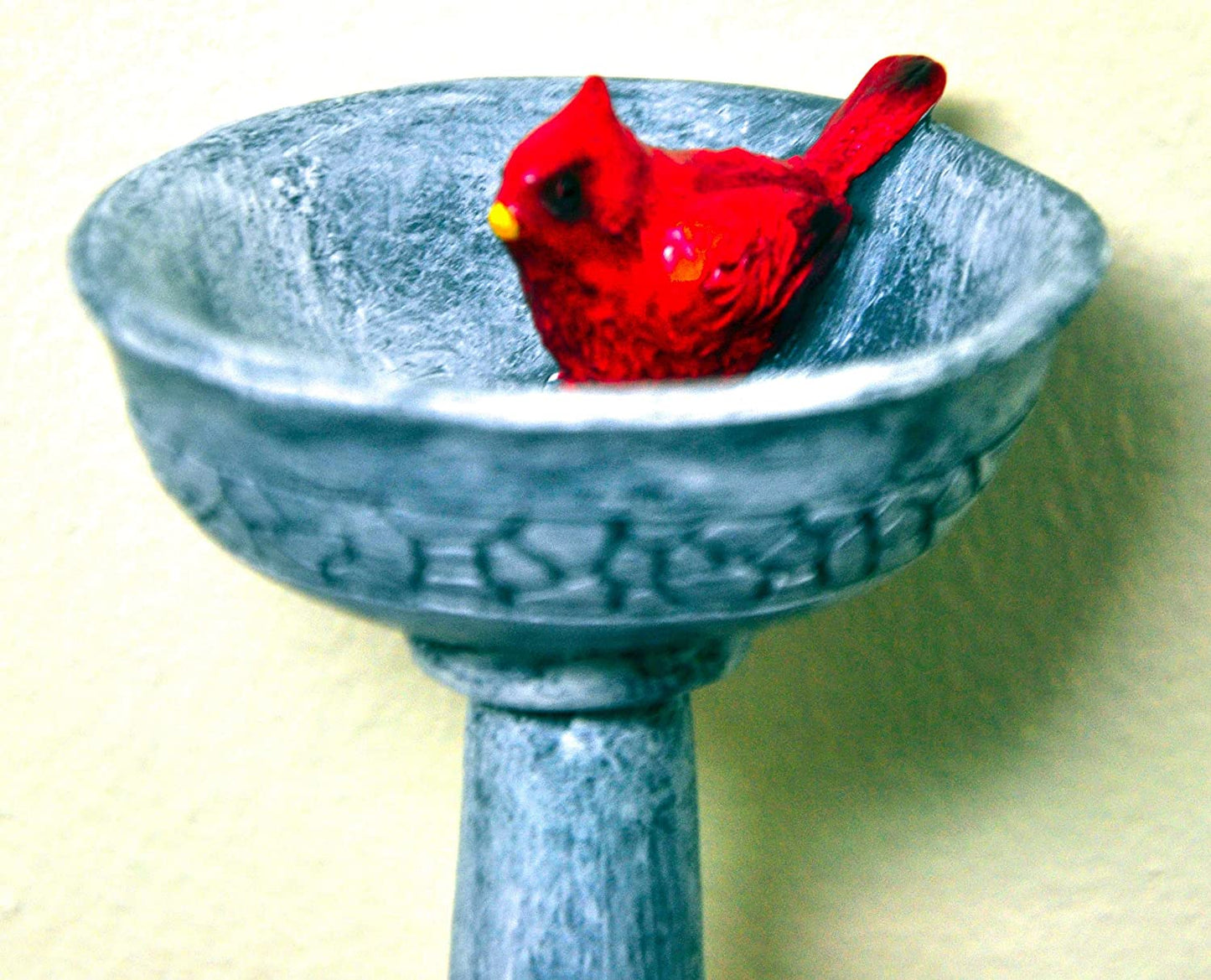 Fairy Garden Miniature, Cardinal Birdbath Pick